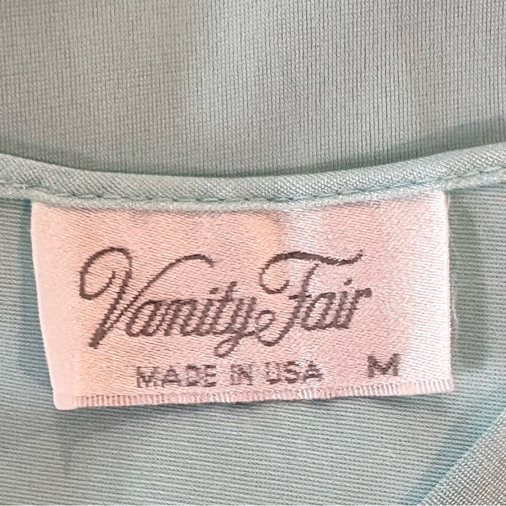 VTG Aqua Mint Blue Two-Piece Nylon Peignoir Nightgown & Robe Set Size M & L USA - Picture 13 of 17